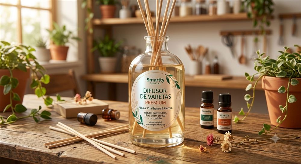Rótulo para difusor de varetas aromático
