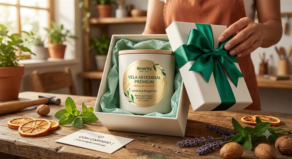 Rótulo para vela artesanal premium, edição especial lavanda e bergamota
